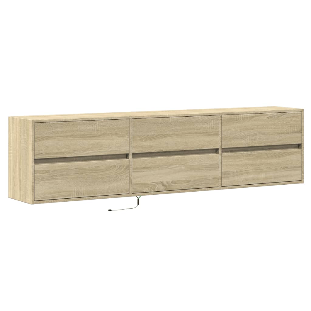 Thumbnail - vidaXL TV-Wandschrank mit LED Sonoma-Eiche 180x31x45 cm