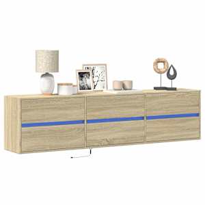 Stenska TV omarica z LED lučkami sonoma hrast 180x31x45 cm