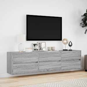 Nástěnná TV skříňka s LED šedá sonoma 180 x 31 x 45 cm - obrázek 4