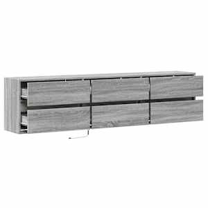 Nástěnná TV skříňka s LED šedá sonoma 180 x 31 x 45 cm - obrázek 9