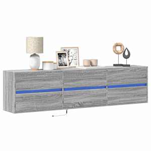 Nástěnná TV skříňka s LED šedá sonoma 180 x 31 x 45 cm - obrázek 1