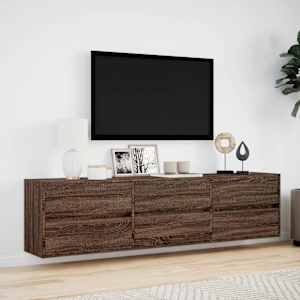 Nástěnná TV skříňka s LED hnědý dub 180 x 31 x 45 cm - obrázek 4