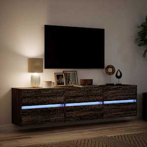 Nástěnná TV skříňka s LED hnědý dub 180 x 31 x 45 cm - obrázek 5