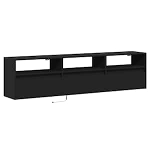 Nástěnná TV skříňka s LED svítidlem černá 180 x 31 x 45 cm - obrázek 3