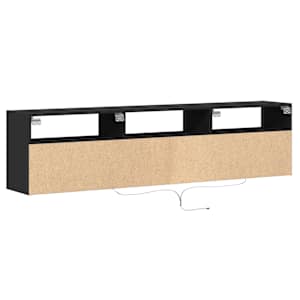 Nástěnná TV skříňka s LED svítidlem černá 180 x 31 x 45 cm - obrázek 8