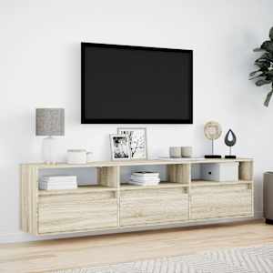 Nástěnná TV skříňka s LED dub sonoma 180 x 31 x 45 cm - obrázek 4