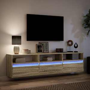 Nástěnná TV skříňka s LED dub sonoma 180 x 31 x 45 cm - obrázek 5