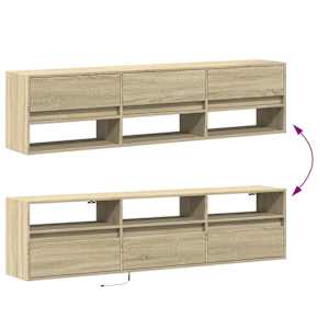 Nástěnná TV skříňka s LED dub sonoma 180 x 31 x 45 cm - obrázek 10