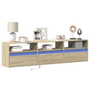Nástěnná TV skříňka s LED dub sonoma 180 x 31 x 45 cm - obrázek 1