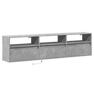 Nástěnná TV skříňka s LED betonově šedá 180 x 31 x 45 cm - obrázek 3