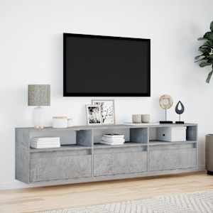 Nástěnná TV skříňka s LED betonově šedá 180 x 31 x 45 cm - obrázek 4