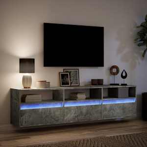 Nástěnná TV skříňka s LED betonově šedá 180 x 31 x 45 cm - obrázek 5