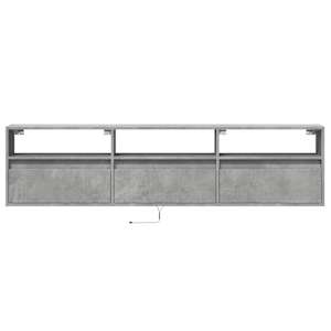 Nástěnná TV skříňka s LED betonově šedá 180 x 31 x 45 cm - obrázek 6