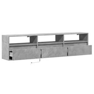 Nástěnná TV skříňka s LED betonově šedá 180 x 31 x 45 cm - obrázek 9