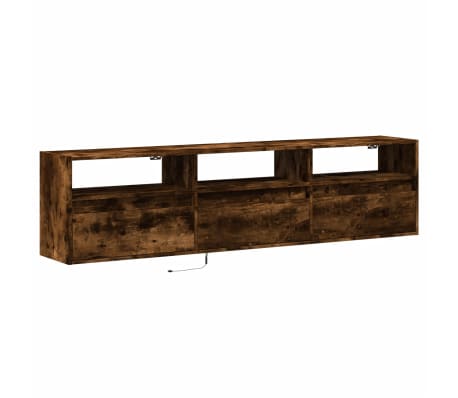 vidaXL N&aacute;stěnn&aacute; TV skř&iacute;ňka s LED kouřov&yacute; dub 180 x 31 x 45 cm