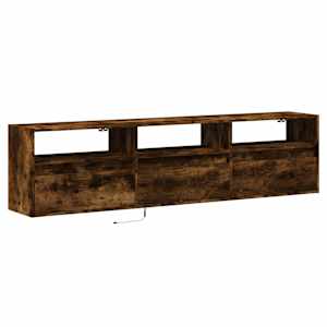 vidaXL N&aacute;stěnn&aacute; TV skř&iacute;ňka s LED kouřov&yacute; dub 180 x 31 x 45 cm