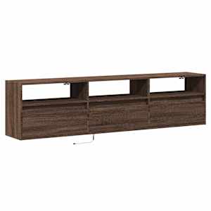 Nástěnná TV skříňka s LED hnědý dub 180 x 31 x 45 cm - obrázek 3