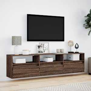 Nástěnná TV skříňka s LED hnědý dub 180 x 31 x 45 cm - obrázek 4