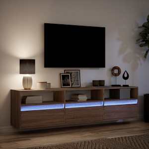 Nástěnná TV skříňka s LED hnědý dub 180 x 31 x 45 cm - obrázek 5