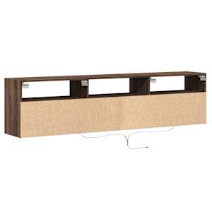 Nástěnná TV skříňka s LED hnědý dub 180 x 31 x 45 cm - obrázek 8