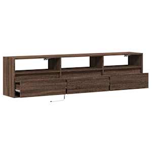 Nástěnná TV skříňka s LED hnědý dub 180 x 31 x 45 cm - obrázek 9