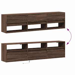 Nástěnná TV skříňka s LED hnědý dub 180 x 31 x 45 cm - obrázek 10