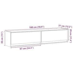 Nástěnná TV skříňka s LED bílá 180 x 31 x 38 cm - obrázek 16