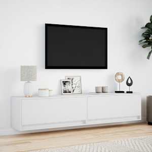 Nástěnná TV skříňka s LED bílá 180 x 31 x 38 cm - obrázek 4