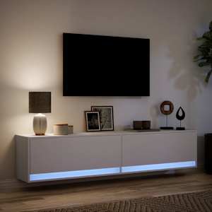Nástěnná TV skříňka s LED bílá 180 x 31 x 38 cm - obrázek 5