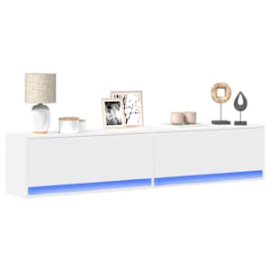 Nástěnná TV skříňka s LED bílá 180 x 31 x 38 cm - obrázek 1