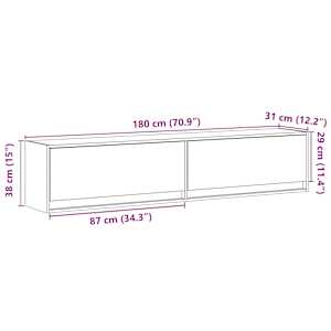Nástěnná TV skříňka s LED černá 180 x 31 x 38 cm - obrázek 16