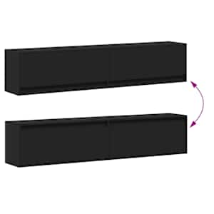 Nástěnná TV skříňka s LED černá 180 x 31 x 38 cm - obrázek 10
