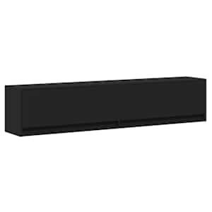 vidaXL Meuble TV mural avec LED noir 180x31x38 cm
