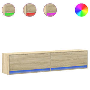 Nástěnná TV skříňka s LED dub sonoma 180 x 31 x 38 cm - obrázek 2