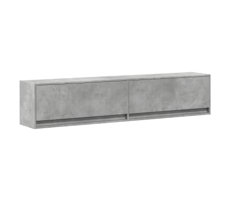 vidaXL TV Wall Cabinet with LED Concrete Grey 180x31x38 cm