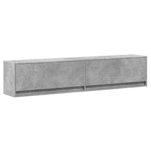 vidaXL TV Wall Cabinet with LED Concrete Grey 180x31x38 cm