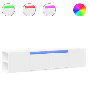 Nástěnná TV skříňka s LED bílá 180 x 31 x 39,5 cm - obrázek 2