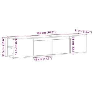 Nástěnná TV skříňka s LED bílá 180 x 31 x 39,5 cm - obrázek 15
