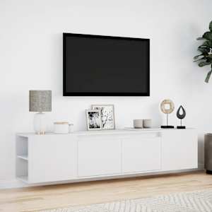 Nástěnná TV skříňka s LED bílá 180 x 31 x 39,5 cm - obrázek 4