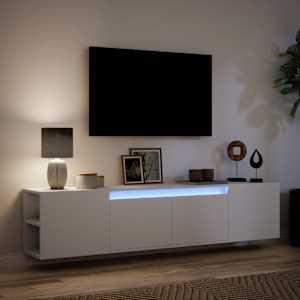 Nástěnná TV skříňka s LED bílá 180 x 31 x 39,5 cm - obrázek 5