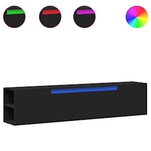 Nástěnná TV skříňka s LED černá 180 x 31 x 39,5 cm - obrázek 2