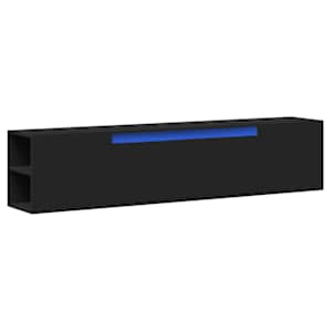 Nástěnná TV skříňka s LED černá 180 x 31 x 39,5 cm - obrázek 3