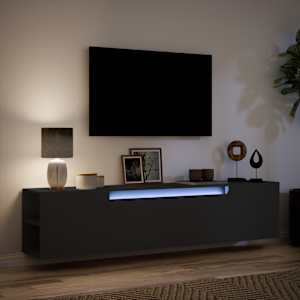 Nástěnná TV skříňka s LED černá 180 x 31 x 39,5 cm - obrázek 5