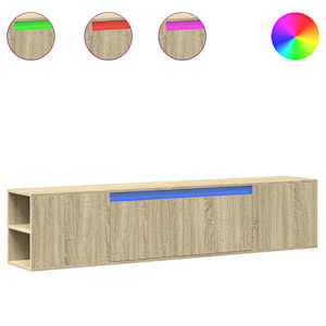 Nástěnná TV skříňka s LED dub sonoma 180 x 31 x 39,5 cm - obrázek 2