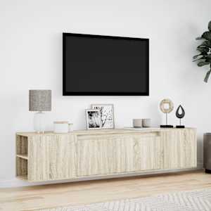 Nástěnná TV skříňka s LED dub sonoma 180 x 31 x 39,5 cm - obrázek 4