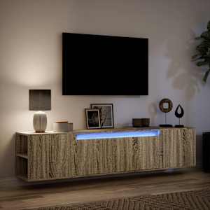 Nástěnná TV skříňka s LED dub sonoma 180 x 31 x 39,5 cm - obrázek 5