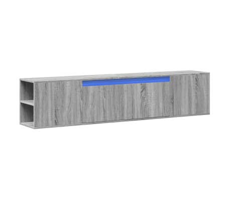 vidaXL Vegghengt TV-benk med LED gr&aring; sonoma 180x31x39,5 cm