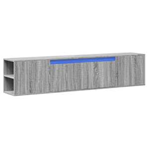 vidaXL Vegghengt TV-benk med LED gr&aring; sonoma 180x31x39,5 cm