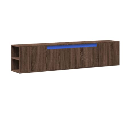vidaXL Tv-wandmeubel met LED 180x31x39,5 cm bruin eikenkleur
