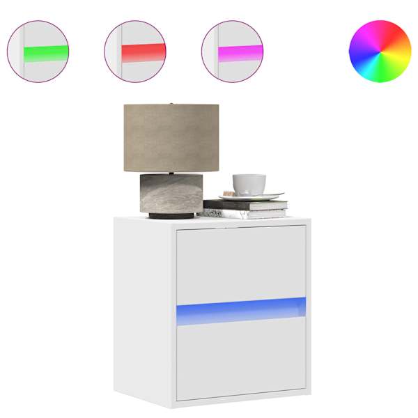 vidaXL seinale kinnitatavad &ouml;&ouml;kapid LED-tuledega 2 tk, valge